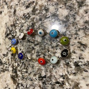 Serling Silver Evil Eye Bracelet Multicolor